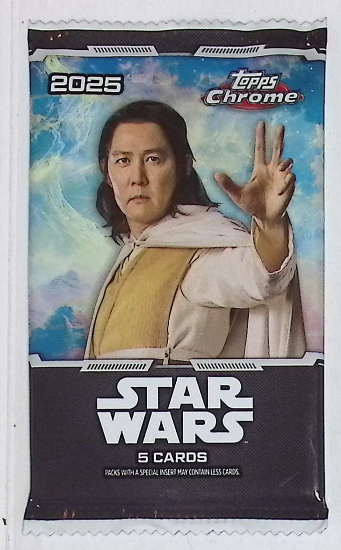2025 Star Wars Topps Chrome Super Box Pack: Disney Topps Trading Cards of Movies & Television Shows, Refractors, Ray Waves, Numbered Rare Cards. Darth Vader, Luke Skywalker, Princess Leia, Mandalorian, Yoda, Grogu, Han Solo, Rebellion, Imperial