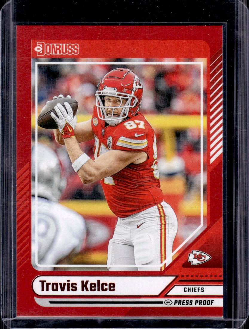 Travis Kelce Red Press Proof 2024 Donruss #285 Kansas City Chiefs (1 of 2)