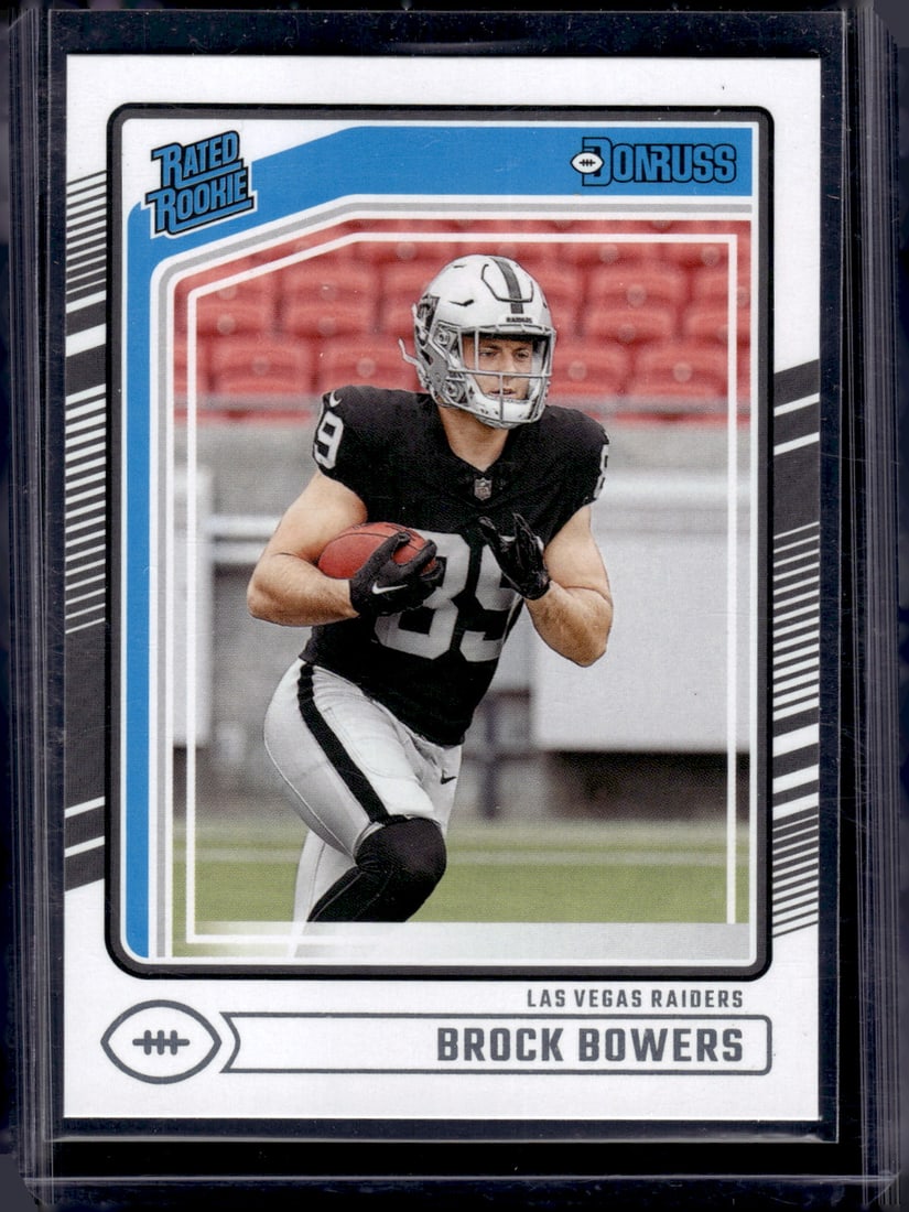 Brock Bowers Rookie Card 2024 Donruss #394 Las Vegas Raiders: Panini Select, Prizm, Mosaic, Contenders, Zenith, Phoenix, Illusions, Absolute, Rookie NFL Sports Trading Cards, SP, SSP, Cards, Football Cards for Sale Near Me, Superbowl & Hall of Fame Player Cards,