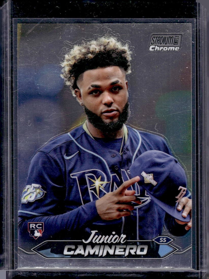 Junior Caminero Rookie Card 2024 Topps Stadium Club Chrome #223 Rays: Topps Baseball MLB Trading & Sports Cards, Sports Cards for Sale Near Me, World Series & Hall of Fame Players Memorabilia, Refractors, X-Fractors, Numbered, SP, SSP, Valuable Auction Memorabilia Lots 