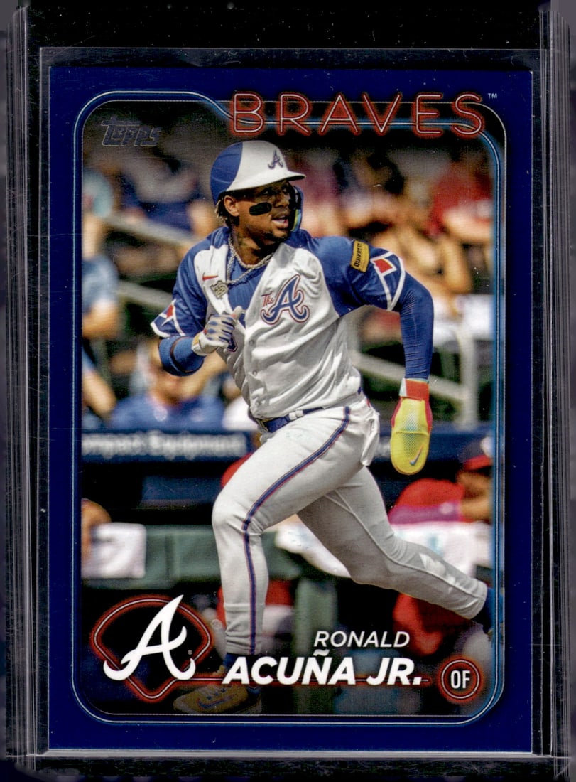 Ronald Acuna Jr. Royal Blue Border 2024 Topps #1 Atlanta Braves: Topps Baseball MLB Trading & Sports Cards, Sports Cards for Sale Near Me, World Series & Hall of Fame Players Memorabilia, Refractors, X-Fractors, Numbered, SP, SSP, Valuable Auction Memorabilia Lots 