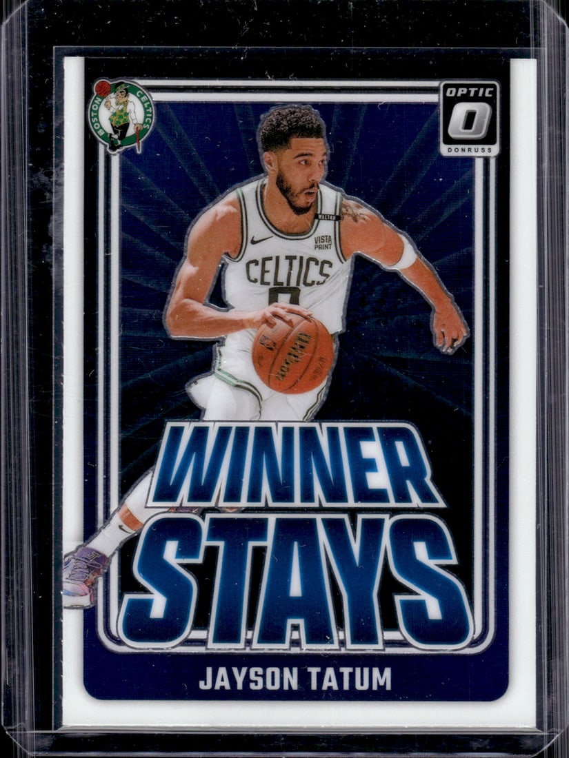 Jayson Tatum Winner Stays 2024-25 Donruss Optic #2 Boston Celtics: Panini Select, Prizm, Mosaic, Contenders, Revolution, Phoenix, NBA Hoops, Rookie NFL Sports Trading Cards, Silver, SP, SSP, Wave Prizms, Numbered Cards, Basketball sports Cards for Sale Near Me, NBA C