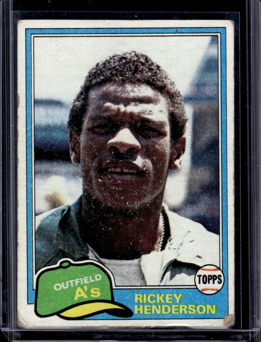 Rickey Henderson 1981 Topps #261 Card Has Some Damage See Pictures: Topps Baseball MLB Trading & Sports Cards, Sports Cards for Sale Near Me, World Series & Hall of Fame Players Memorabilia, Refractors, X-Fractors, Numbered, SP, SSP, Valuable Auction Memorabilia Lots 