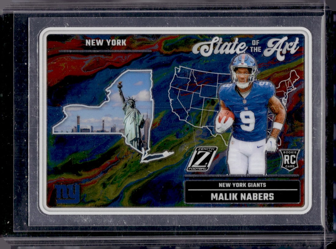 Malik Nabers Rookie Card State of the Art 2024 Zenith #23 New York Giants: Panini Select, Prizm, Mosaic, Contenders, Zenith, Phoenix, Illusions, Absolute, Rookie NFL Sports Trading Cards, SP, SSP, Cards, Football Cards for Sale Near Me, Superbowl & Hall of Fame Player Cards,