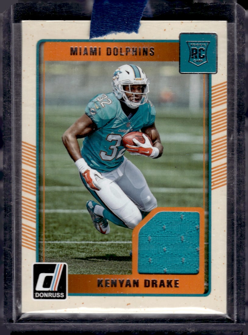 Kenyan Drake Rookie Patch 2016 Donruss #20 Miami Dolphins: Panini Select, Prizm, Mosaic, Contenders, Zenith, Phoenix, Illusions, Absolute, Rookie NFL Sports Trading Cards, SP, SSP, Cards, Football Cards for Sale Near Me, Superbowl & Hall of Fame Player Cards,