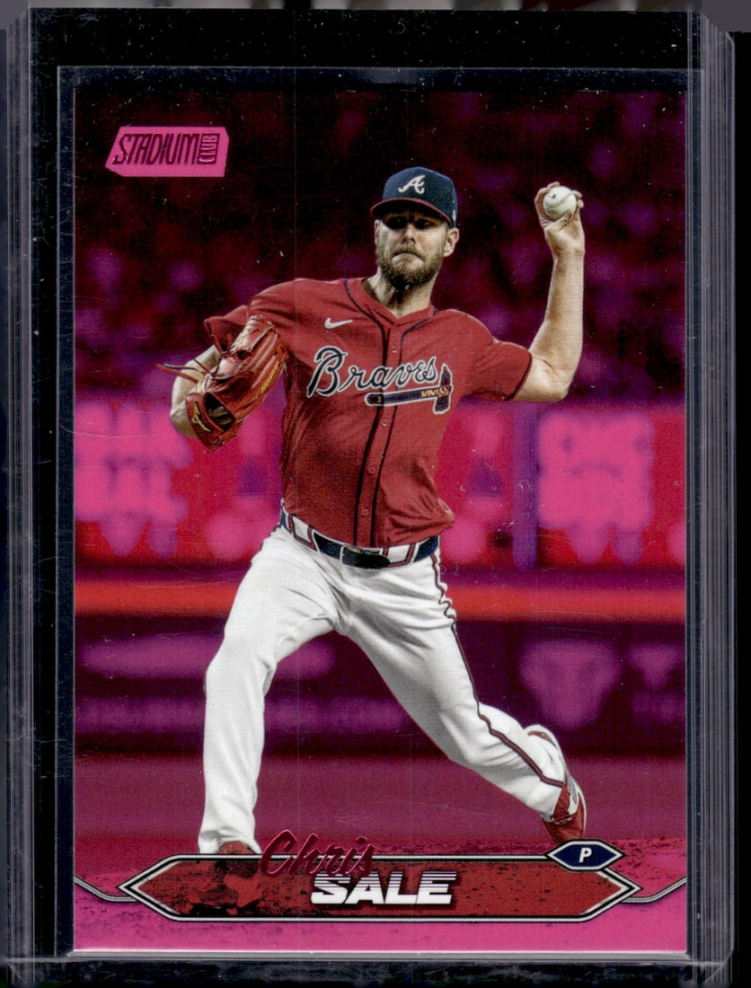 Chris Sale Pink Foil 2024 Topps Stadium Club #62: Topps Baseball MLB Trading & Sports Cards, Sports Cards for Sale Near Me, World Series & Hall of Fame Players Memorabilia, Refractors, X-Fractors, Numbered, SP, SSP, Valuable Auction Memorabilia Lots