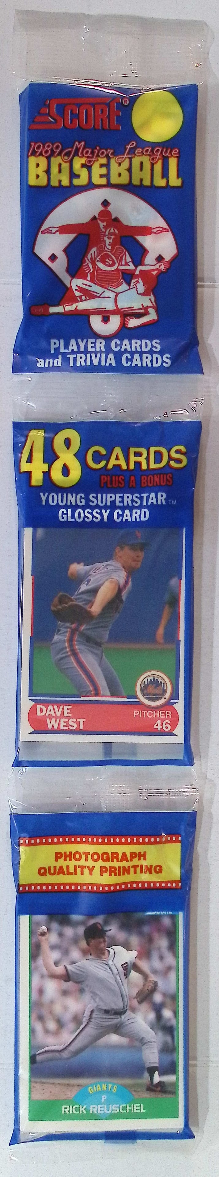 1989 Score Series 1 RACK PACK Vintage Baseball Card Factory Sealed - You Get the Pack Shown: Score Valuable Vintage Rookie Baseball MLB Trading Cards, Old Sports Cards for Sale Near Me, Rookie Cards In this Set Are Randy Johnson, Edgar Martinez, Craig Biggio, John Smoltz, Gary Sheffield,