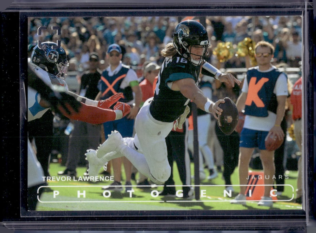 Trevor Lawrence 2024 Panini Photogenic #65 Jaguars: Panini Select, Prizm, Mosaic, Contenders, Zenith, Phoenix, Illusions, Absolute, Rookie NFL Sports Trading Cards, SP, SSP, Cards, Football Cards for Sale Near Me, Superbowl & Hall of Fame Player Cards,