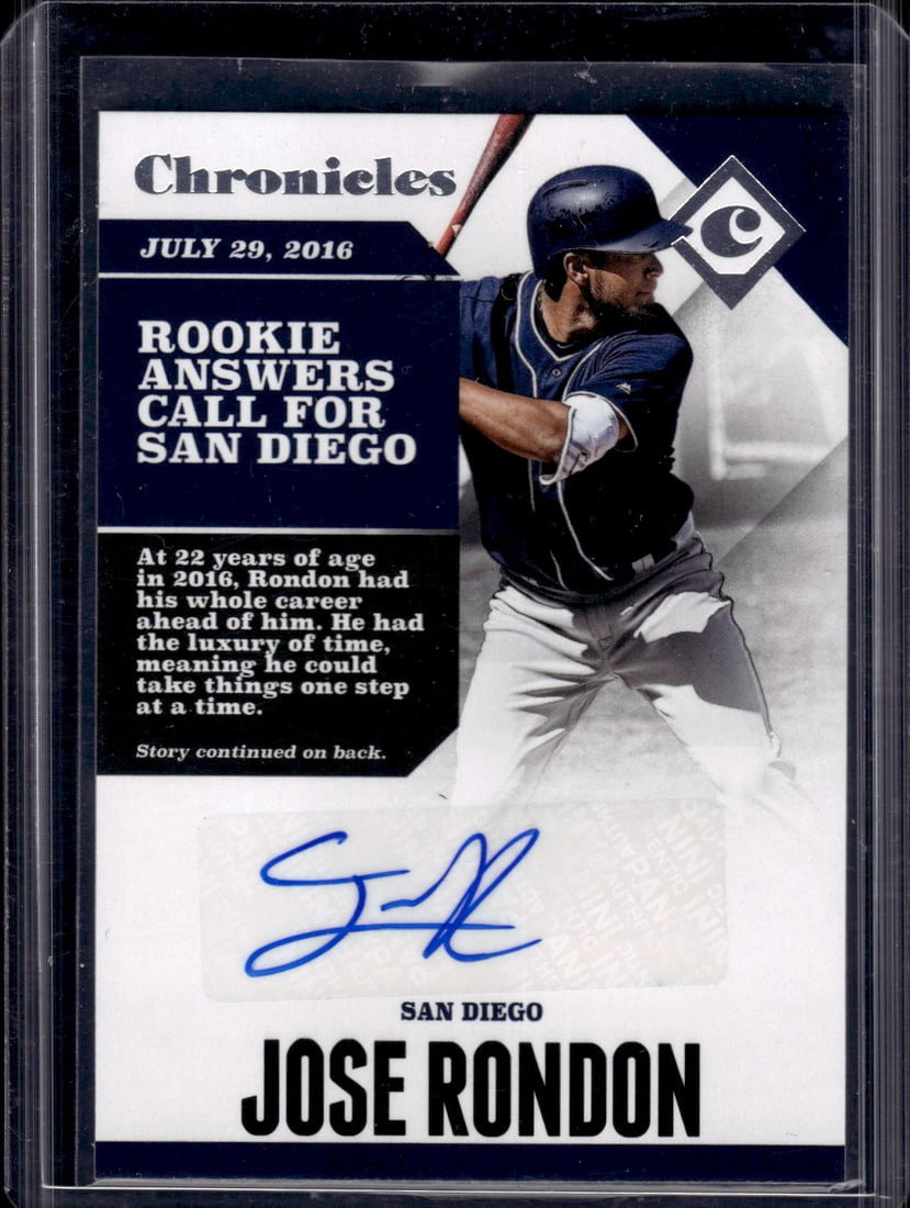 Jose Rondon Auto 2017 Panini Chronicles #CA-JR (1 of 2)