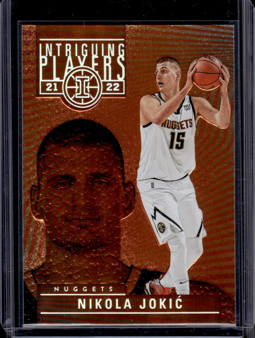 Nikola Jokic Orange 2021-22 Illusions #21 Denver Nuggets: Panini Select, Prizm, Mosaic, Contenders, Revolution, Phoenix, NBA Hoops, Rookie NFL Sports Trading Cards, Silver, SP, SSP, Wave Prizms, Numbered Cards, Basketball sports Cards for Sale Near Me, NBA C