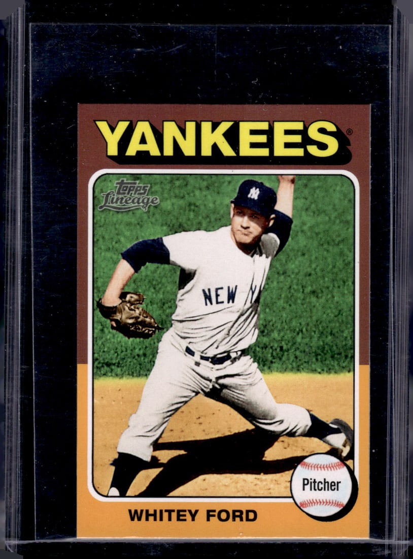 Whitey Ford Mini 2011 Topps Lineage #25 New York Yankees: Topps Baseball MLB Trading & Sports Cards, Sports Cards for Sale Near Me, World Series & Hall of Fame Players Memorabilia, Refractors, X-Fractors, Numbered, SP, SSP, Valuable Auction Memorabilia Lots 