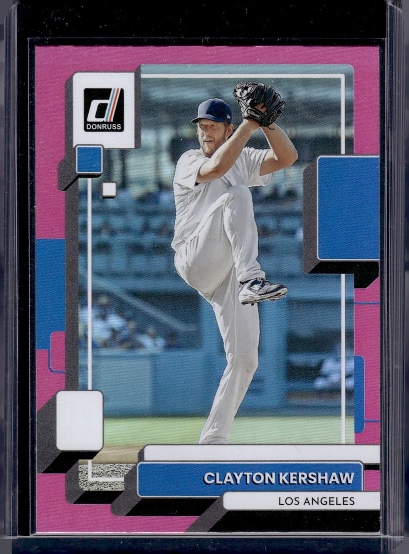 Clayton Kershaw Pink Foil 2022 Donruss #85 Los Angeles Dodgers: Panini Baseball MLB Trading & Sports Cards, Sports Cards for Sale Near Me, Prizm, Mosaic, Select, SP, SSP, Auction Memorabilia Lots for Sale On Line, World Series & Hall of Fame Players