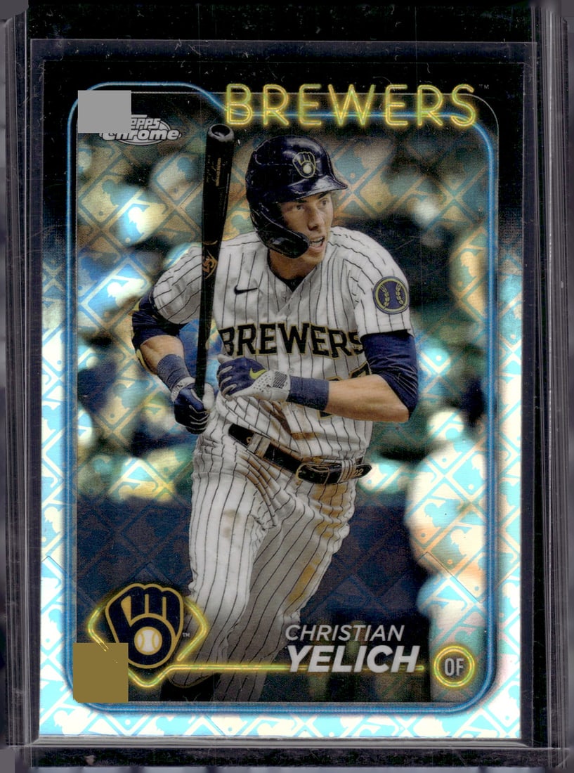 Christian Yelich Logofractor 2024 Topps Chrome #253 Milwaukee Brewers (1 of 2)