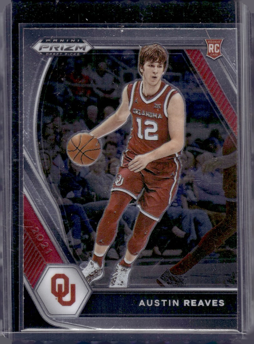 Austin Reaves Rookie Card 2021 Prizm Draft Picks #49 Oklahoma Sooners: Panini Select, Prizm, Mosaic, Contenders, Revolution, Phoenix, NBA Hoops, Rookie NBA Sports Trading Cards, Silver, SP, SSP, Wave Prizms, Numbered Cards, Basketball sports Cards for Sale Near Me, NBA C