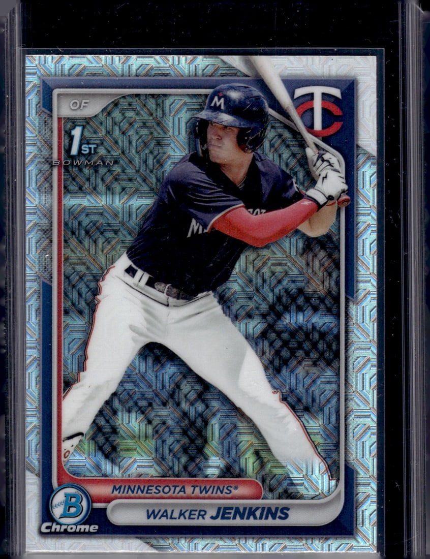Walker Jenkins 1st Bowman Mojo Refractor 2024 Bowman Chrome #BCP-43 Twins: Bowman Baseball MLB Trading & Sports Cards, Sports Cards for Sale Near Me, World Series & Hall of Fame Players, SP, SSP, Chrome, 1st Bowman, Auction Memorabilia Lots Sold On Line