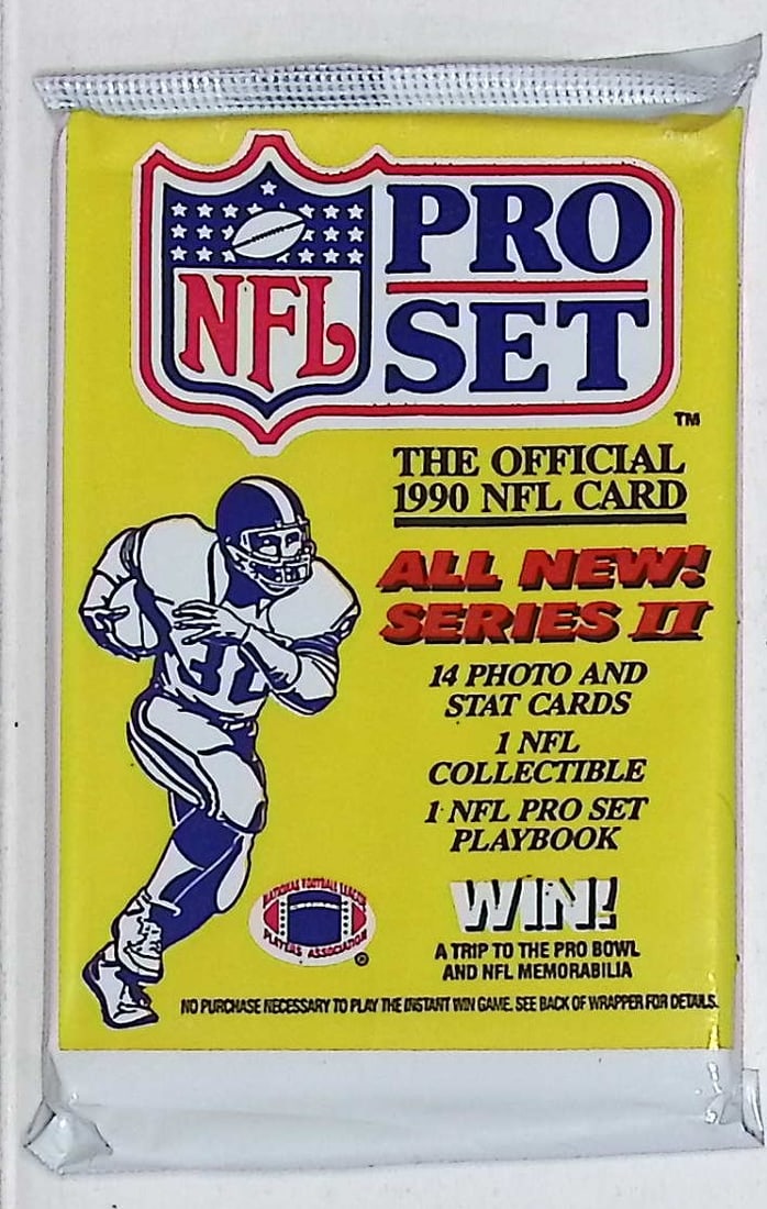 1990 Pro-Set Series 2 Vintage Football Card Factory Sealed Retail Box, Wax Pack: Pro-Set Vintage Football NFL Trading & Sports Cards, Old Sports Cards for Sale on Line, Super Bowl and Hall of Fame Players, Valuable Auction Lots for Sale On Line, Rookie Cards, Pro Set Santa Claus,