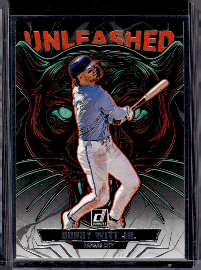 Bobby Witt Jr. Unleashed 2025 Donruss #11 Kansas City Royals: Donruss Baseball MLB Trading & Sports Cards, Sports Cards for Sale Near Me, Prizm, Mosaic, Select, SP, SSP, Auction Memorabilia Lots for Sale On Line, World Series & Hall of Fame Players, Diamond King