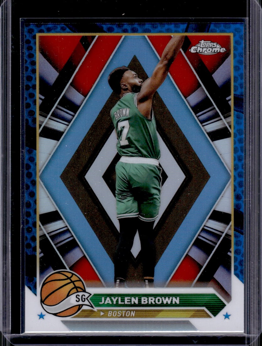 Jaylen Brown Blue Basketball Refractor 2023-24 Topps Chrome #78 Boston Celtics (1 of 2)