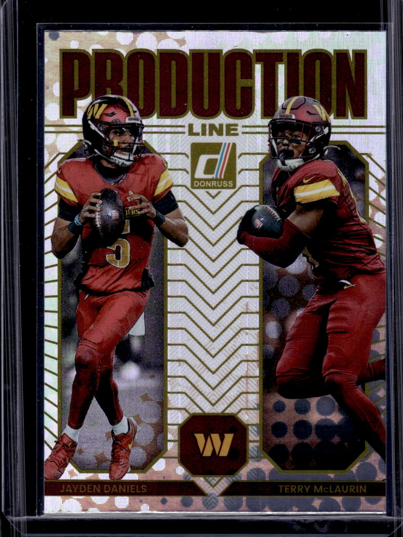 Jayden Daniels/Terry McLaurin Production Line 2025 Donruss #8 Commanders: Panini Select, Prizm, Mosaic, Contenders, Zenith, Phoenix, Illusions, Absolute, Rookie NFL Sports Trading Cards, SP, SSP, Cards, Football Cards for Sale Near Me, Superbowl & Hall of Fame Player Cards,