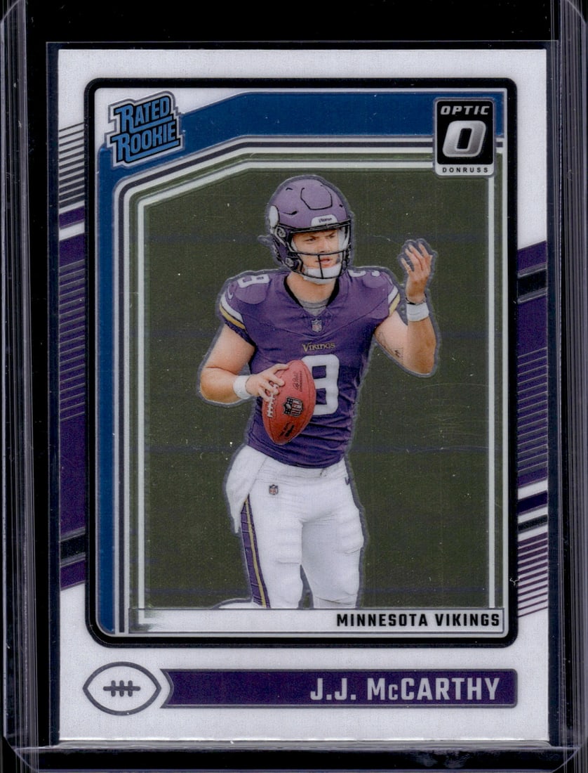 JJ McCarthy Rookie Card 2024 Donruss Optic #235 Minnesota Vikings (1 of 2)