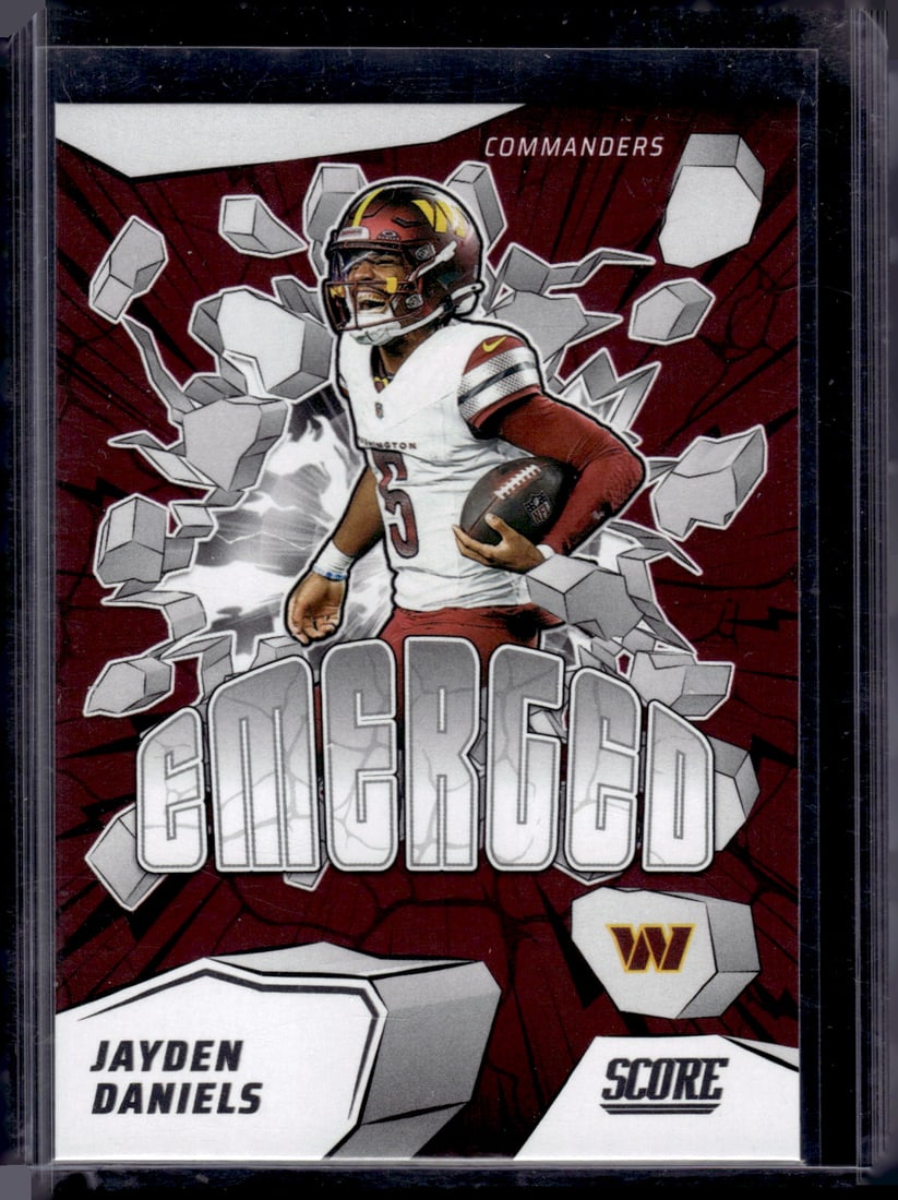 Jayden Daniels Emerged 2025 Score #3 Commanders: Panini Select, Prizm, Mosaic, Contenders, Zenith, Phoenix, Illusions, Absolute, Rookie NFL Sports Trading Cards, SP, SSP, Cards, Football Cards for Sale Near Me, Superbowl & Hall of Fame Player Cards,