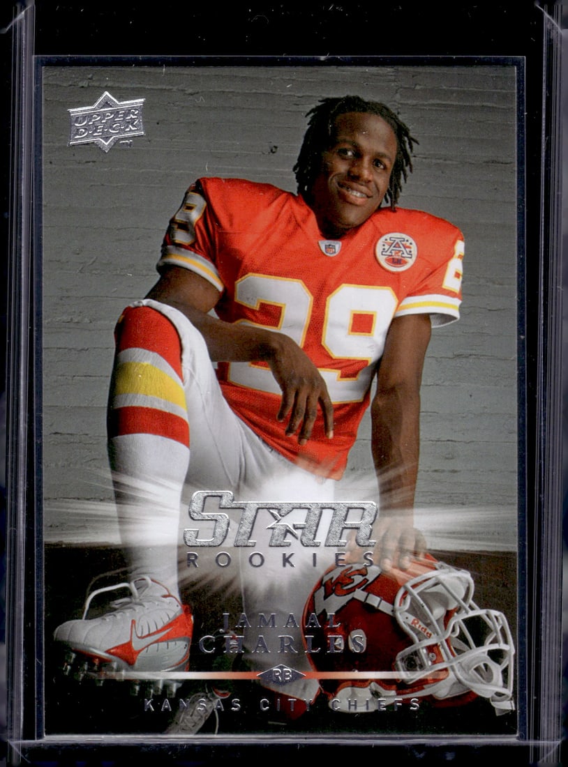 Jamaal Charles Star Rookies 2008 Upper Deck #ERC-JC Kansas City Chiefs: Upper Deck Football NFL Trading Cards, Sports Cards for Sale Near Me, Hall of Fame & Super Bowl Player Cards, Auction Memorabilia Lots for Sale on Line