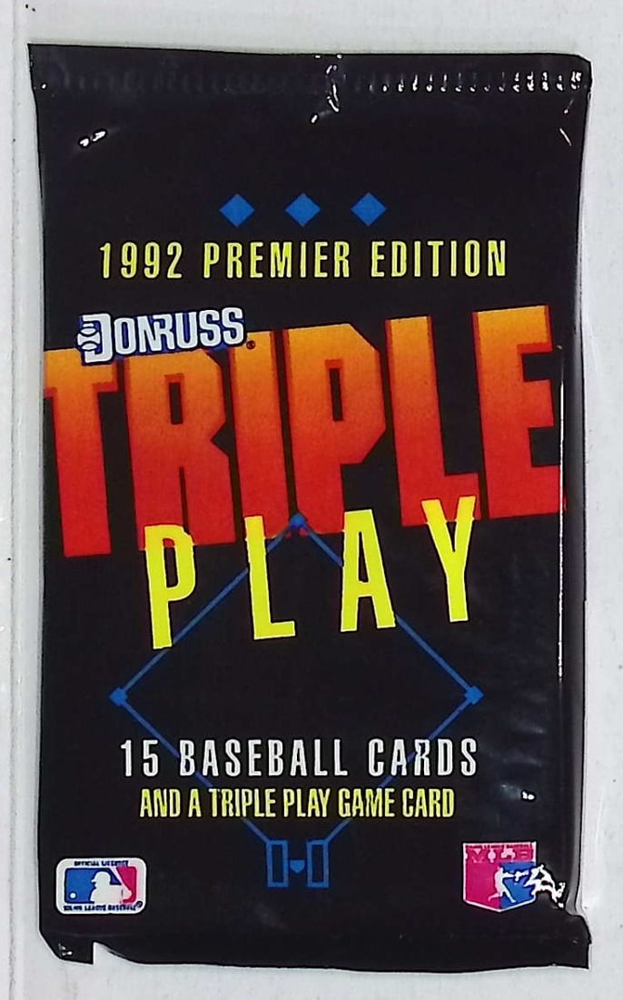 1992 Donruss Vintage PREMIER EDITION TRIPLE PLAY Baseball Card Retail Box Wax Pack: Vintage Valuable Donruss Baseball MLB Trading & Sports Cards, Robin Yount, George Brett, Rickey Henderson, Nolan Ryan, Old Sports Cards for Sale Near Me, World Series & hall of Fame Players, Auction M