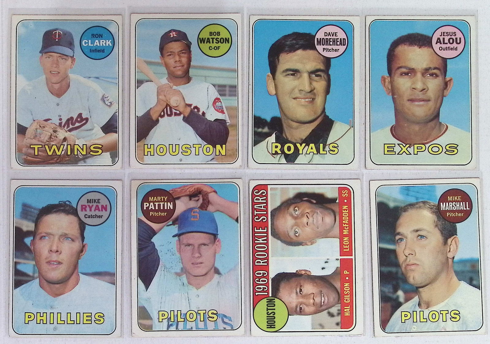 8 Vintage Topps Baseball Cards 1969 Topps Most in Pretty Decent Condition See Pictures (1 of 2)