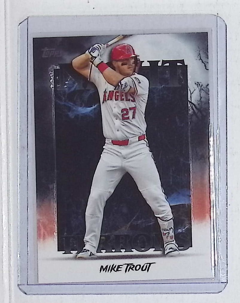 Mike Trout Night Terror Insert 2025 Topps #NT-10: Topps Baseball MLB Trading & Sports Cards, Sports Cards for Sale Near Me, World Series & Hall of Fame Players Memorabilia, Refractors, X-Fractors, Numbered, SP, SSP, Valuable Auction Memorabilia Lots