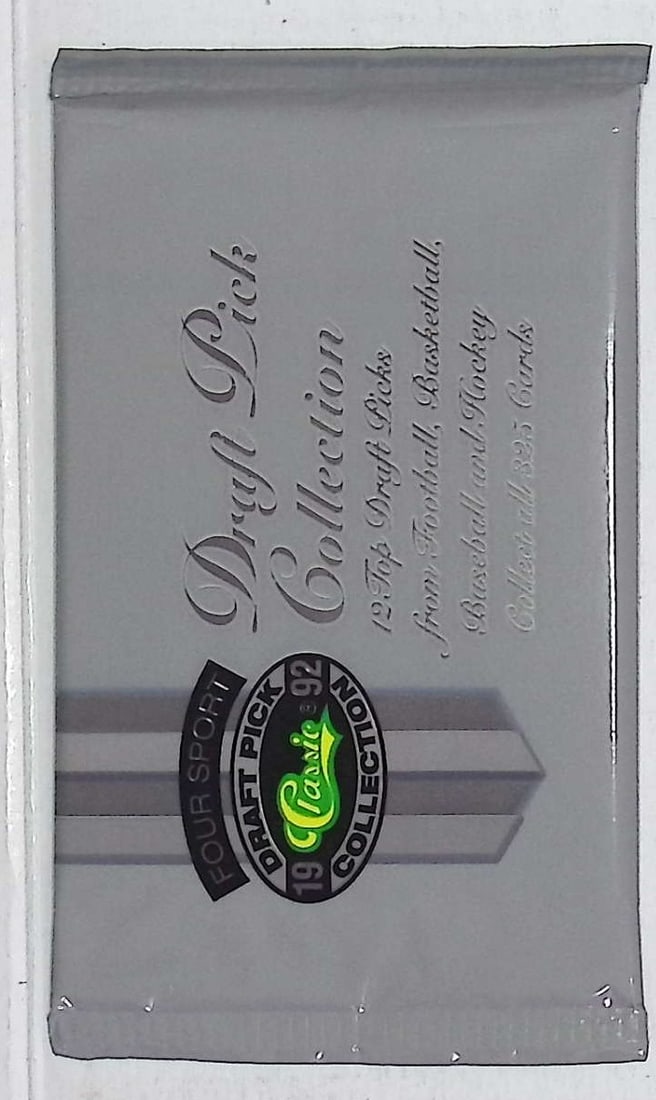 1992 Classic Four Sport Draft Pick Collection Retail Box Wax Pack: Classic Football, Baseball, Hockey, & Basketball Trading & Sports Cards, Old Sports Cards for Sale Near Me, Vintage Valuable Auction Commemorative Lots for Sale On Line, Super Bowl & Hall of Fame Play