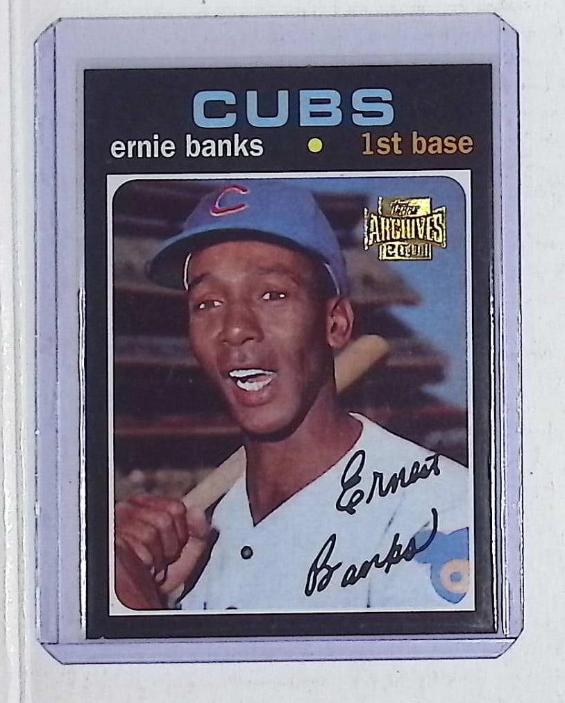Ernie Banks 2001 Topps Archives Reprint Set #129/450 (Original 1971 Topps #129) (1 of 2)