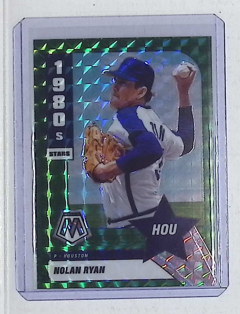 Nolan Ryan Green Mosaic Prizm 2022 Panini Mosaic #290 1980's Stars Insert: Panini Baseball MLB Trading & Sports Cards, Sports Cards for Sale Near Me, Prizm, Mosaic, Select, SP, SSP, Auction Memorabilia Lots for Sale On Line, World Series & Hall of Fame Players