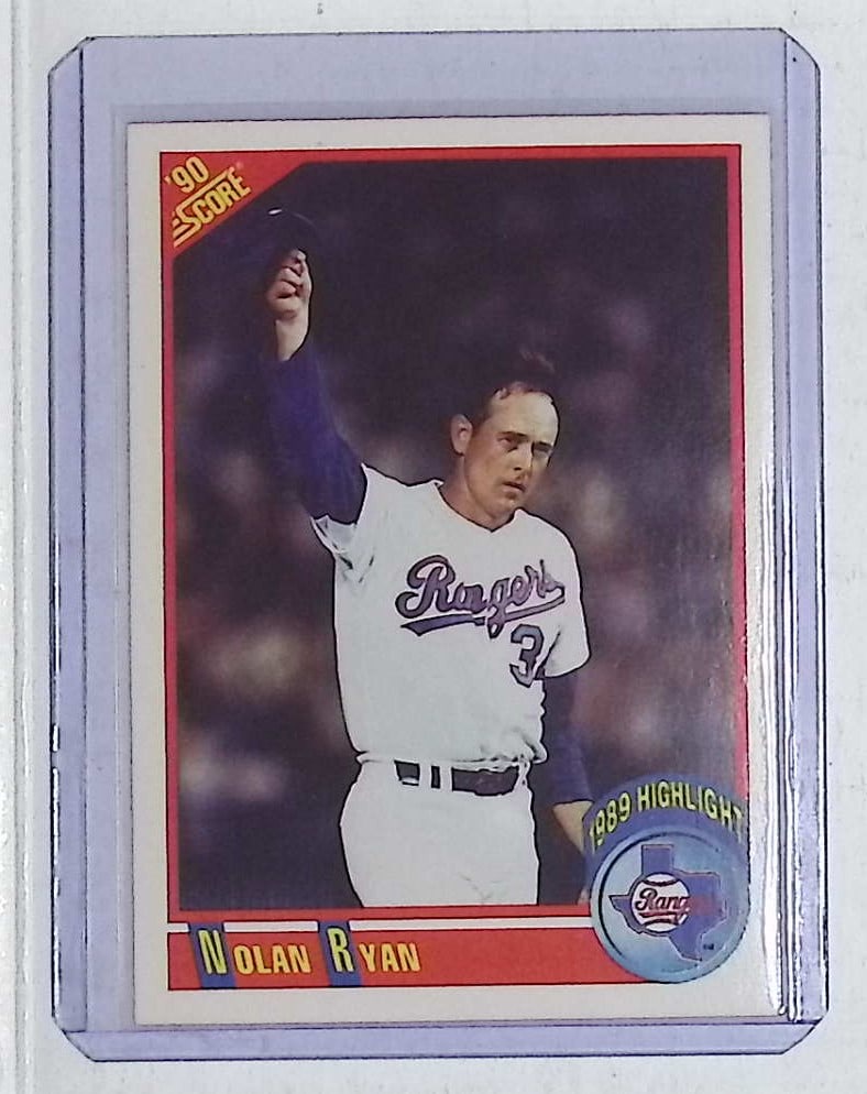 Nolan Ryan 5,000th Strikeout 1989 Highlight Score 1990 Score #696: Score Vintage Baseball MLB Trading & Sports Cards, Old Sports Cards for Sale Near Me, Auction Memorabilia Lots for Sale On Line, World Series & Hall of Fame Players