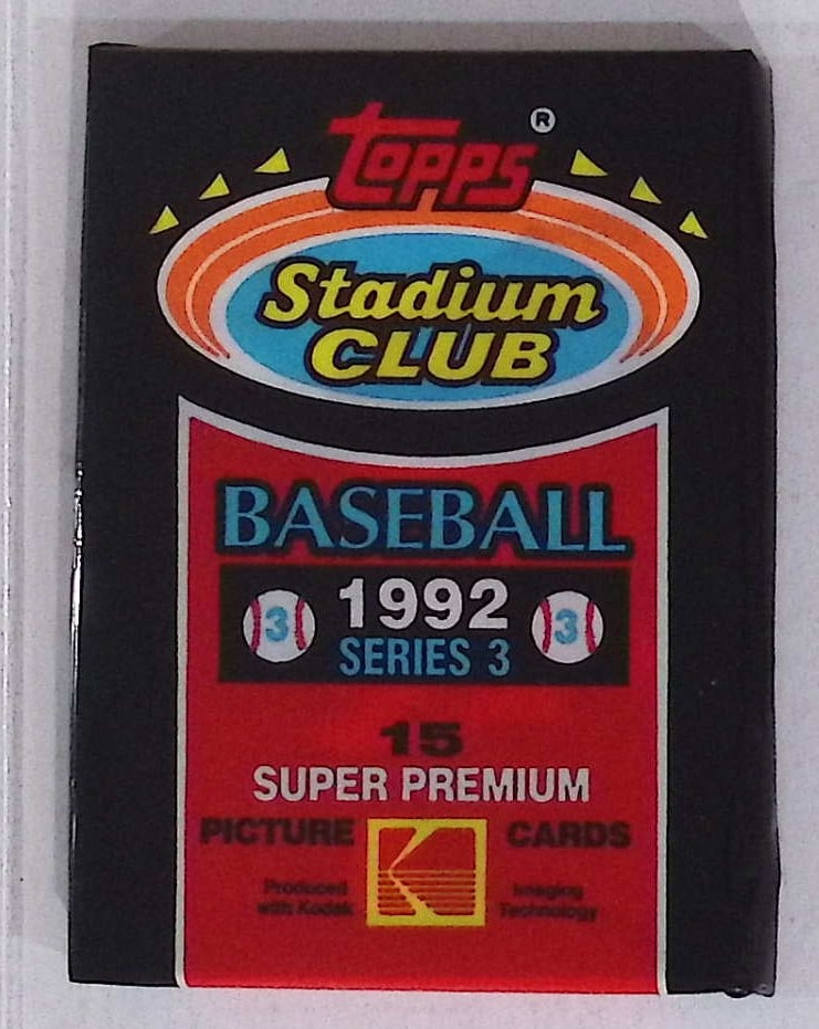 1992 Topps Stadium Club Series 3 Vintage Baseball Retail Box Wax Pack: Vintage Valuable Topps Baseball MLB Trading & Sports Cards, Robin Yount, George Brett, Rickey Henderson, Nolan Ryan, Old Sports Cards for Sale Near Me, World Series & hall of Fame Players, Auction Mem