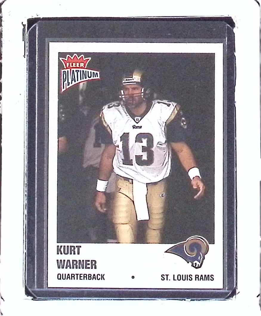 Kurt Warner 2003 Fleer Platinum #122 St. Louis Rams Hall of Fame Quarterback: Fleer Vintage Football NFL Trading Cards, Old Sports Cards for Sale Near Me, Hall of Fame & Super Bowl Player Cards, Auction Memorabilia Lots for Sale on Line