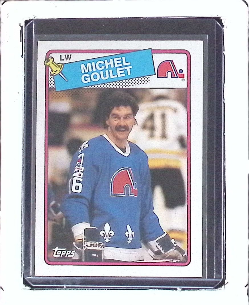 Michel Goulet 1988 Topps #54 Quebec Nordiques Hall of Fame NHL: Topps Vintage NHL Hockey Trading & Sports Cards, Old Sports Cards for Sale Near Me, Stanley Cup & Hall of Fame Players, Valuable Auction Memorabilia Lots for Sale On Line