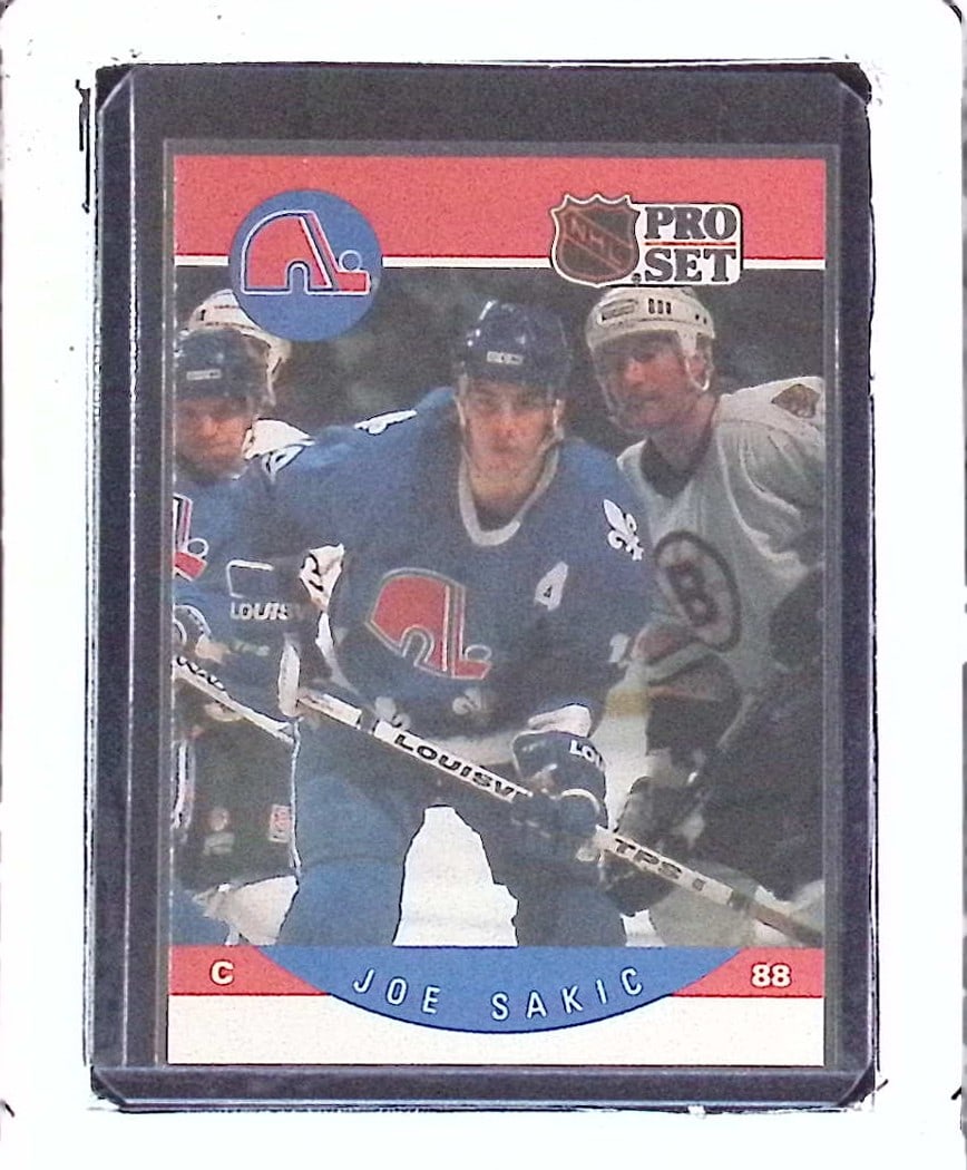 Joe Sakic 1990 Pro Set #257 Quebec Nordiques: Pro Set Vintage NHL Hockey Trading & Sports Cards, Old Sports Cards for Sale Near Me, Stanley Cup & Hall of Fame Players, Valuable Auction Memorabilia Lots for Sale On Line