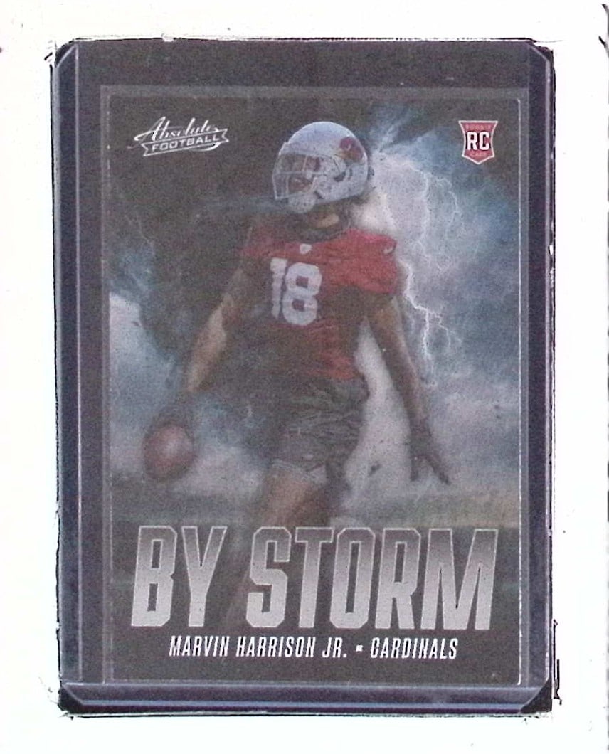 Marvin Harrison, Jr. Rookie Card By Storm 2024 Panini Absolute #BS-MHJ: Panini Select, Prizm, Mosaic, Contenders, Zenith, Phoenix, Illusions, Absolute, Rookie NFL Sports Trading Cards, SP, SSP, Cards, Football Cards for Sale Near Me, Superbowl & Hall of Fame Player Cards,