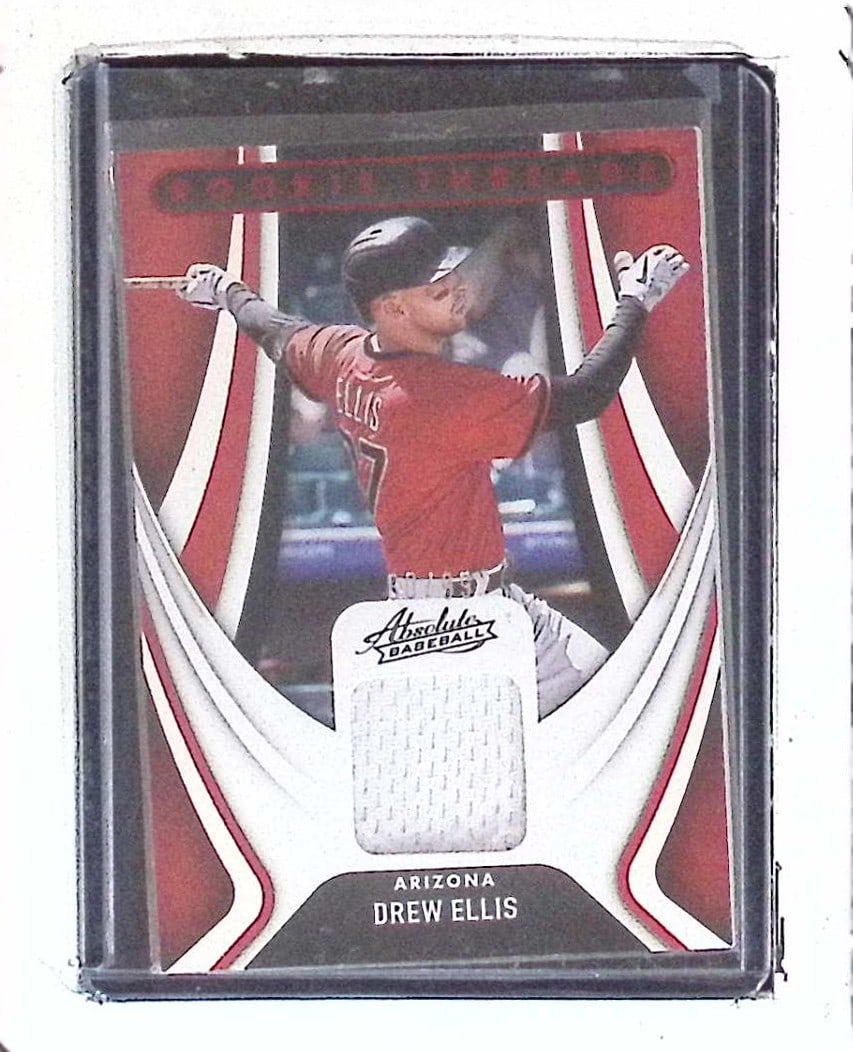 Drew Ellis 60/99 Red Variation Player Worn Jersey 2022 Panini Absolute Threads #RT-DE: Panini Baseball MLB Trading & Sports Cards, Sports Cards for Sale Near Me, Prizm, Mosaic, Select, SP, SSP, Auction Memorabilia Lots for Sale On Line, World Series & Hall of Fame Players