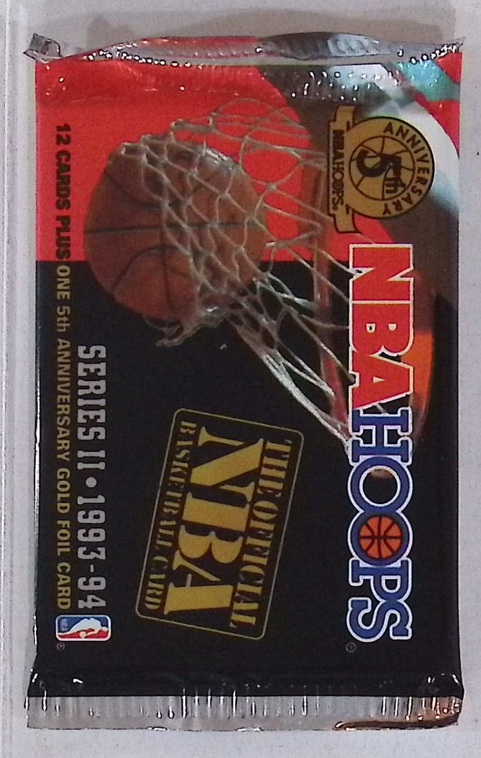 1993 NBA Hoops SERIES 2 Vintage Basketball Cards Retail Box Pack New Factory Sealed: Vintage Valuable Basketeball NBA Trading & Sports Cards Sold On Line, Michael Jordan, Chicago Bulls, Magic Johnson, Larry Bird, Old Sports Cards for Sale Near Me, Auction Lots Sold On Line
