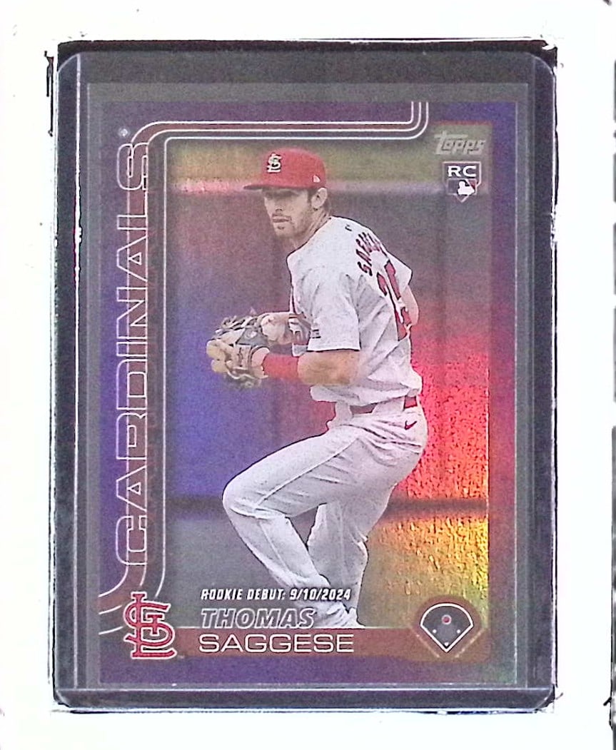 Thomas Saggese 65/250 Rookie Debut Purple Foilboard Card 2025 Topps Update Series #US21: Topps Baseball MLB Trading & Sports Cards, Sports Cards for Sale Near Me, World Series & Hall of Fame Players Memorabilia, Refractors, X-Fractors, Numbered, SP, SSP, Valuable Auction Memorabilia Lots 