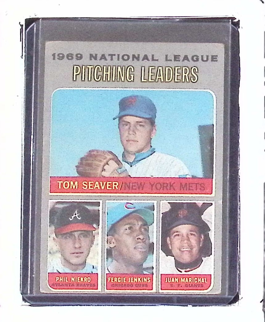 Tom Seaver, Phil Niekro, Fergie Jenkins, Juan Marichal '69 Win Leaders 1970 Topps #69 (1 of 2)