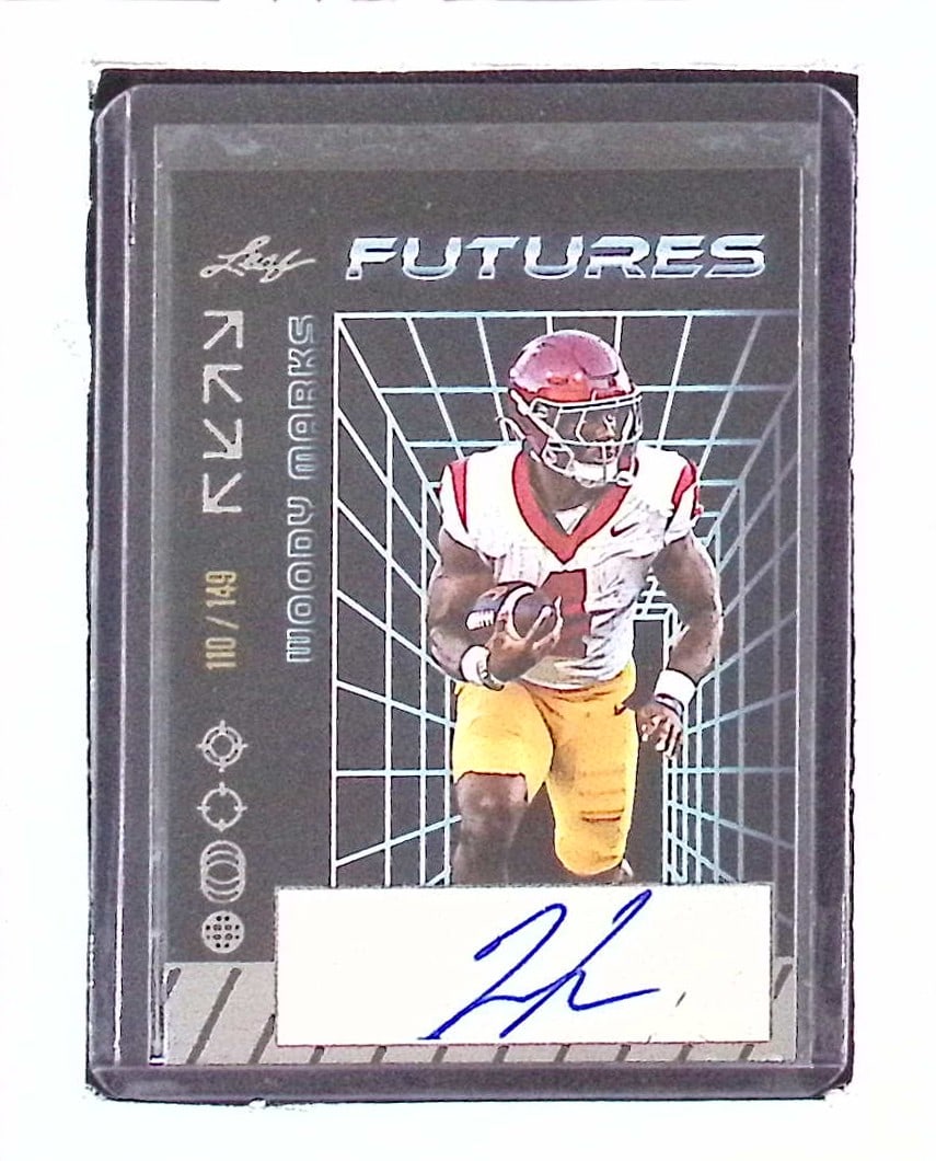 Woody Marks 110/149 Autograph Card 2024 Leaf Futures #A-WM1: Leaf, Vintage Football NFL Trading Cards, Old Sports Cards for Sale Near Me, Hall of Fame & Super Bowl Player Cards, Auction Memorabilia Lots for Sale on Line