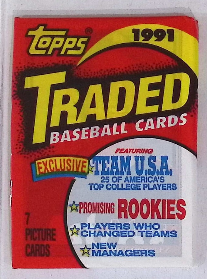 1991 Topps TRADED Series Vintage Baseball Cards Retail Box Wax Pack Sports Cards Rookie Cards (1 of 1)