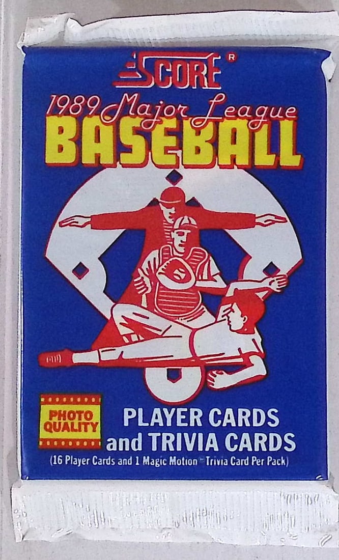 1989 Score Series 1 Vintage Baseball Card Factory Sealed Retail Box Wax Pack, Sports Cards: Score Valuable Vintage Rookie Baseball MLB Trading Cards, Old Sports Cards for Sale Near Me, Rookie Cards In this Set Are Randy Johnson, Edgar Martinez, Craig Biggio, John Smoltz, Gary Sheffield, Worl