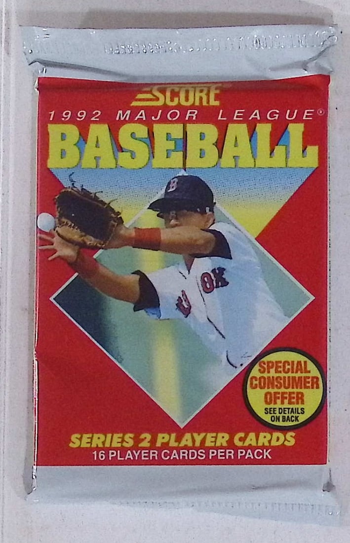 1992 Score Series 2 Vintage Baseball Cards Retail Box Pack, Sports Cards: Score Valuable Vintage Rookie Baseball MLB Trading Cards, Old Sports Cards for Sale Near Me, Joe DiMaggio, Mickey Mantle, Stan Musial Autograph, & Carl Yastrzemski Autographs, Auction Memorabilia Lots