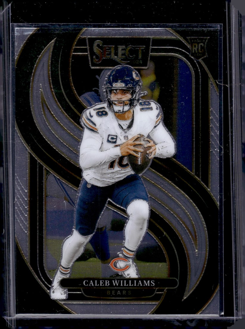 Caleb Williams Rookie Card Premier Level 2024 Select #114 Chicago Bears: Panini Select, Prizm, Mosaic, Contenders, Zenith, Phoenix, Illusions, Absolute, Rookie NFL Sports Trading Cards, SP, SSP, Cards, Football Cards for Sale Near Me, Superbowl & Hall of Fame Player Cards,