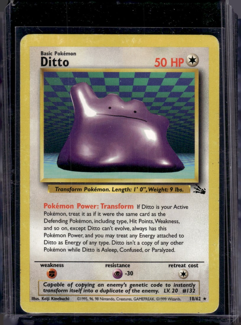 Pokemon Fossil Ditto Non Holo Rare 18/62 (1 of 2)