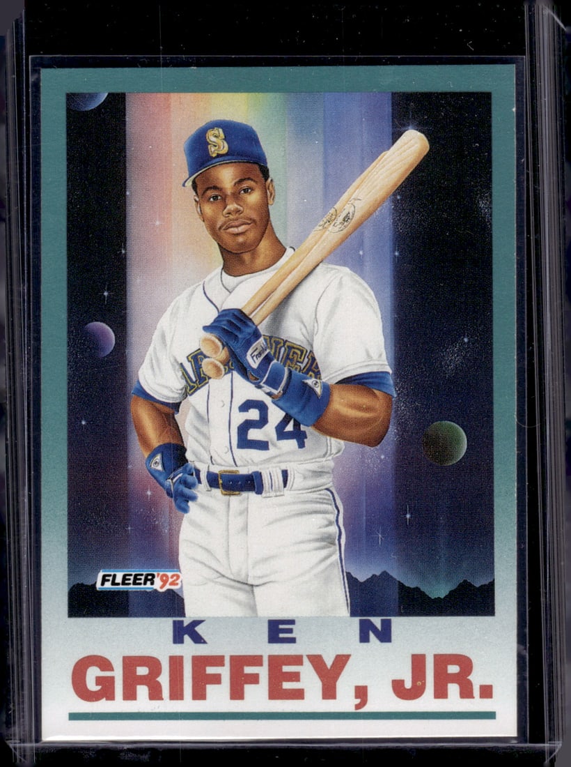 Ken Griffey Jr. Pro Vision 1992 Fleer #709 Seattle Mariners: Fleer Baseball MLB Trading & Sports Cards, Old Sports Cards for Sale Near Me, Auction Memorabilia Lots for Sale On Line, World Series & Hall of Fame Players