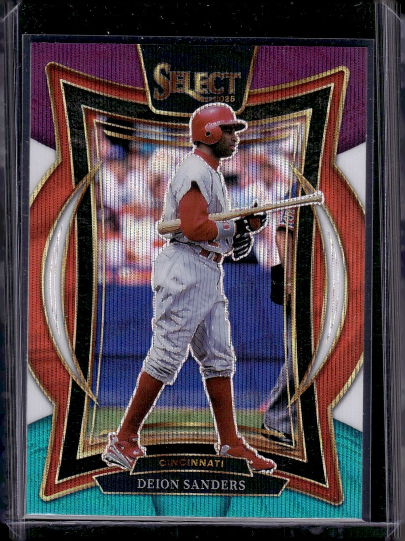 Deion Sanders Tri Color Wave Prizm 2025 Select #72: Panini Baseball MLB Trading & Sports Cards, Sports Cards for Sale Near Me, Prizm, Mosaic, Select, SP, SSP, Auction Memorabilia Lots for Sale On Line, World Series & Hall of Fame Players
